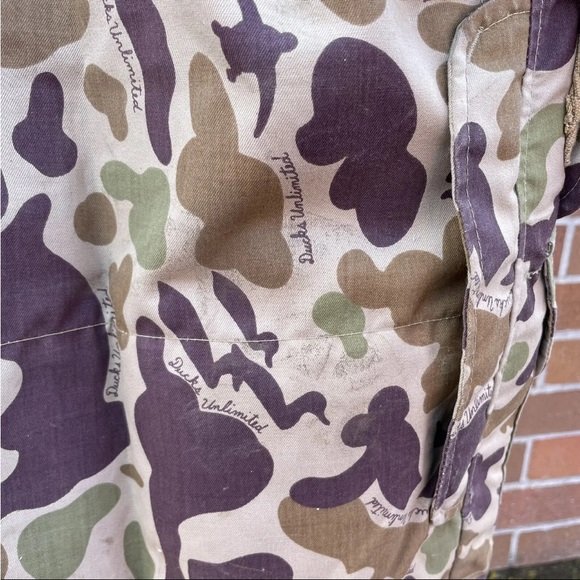Bob Allen Ducks Unlimited Maynard Reese Hunting Coat Med Camo Jacket 1978 USA LH - Picture 13 of 16